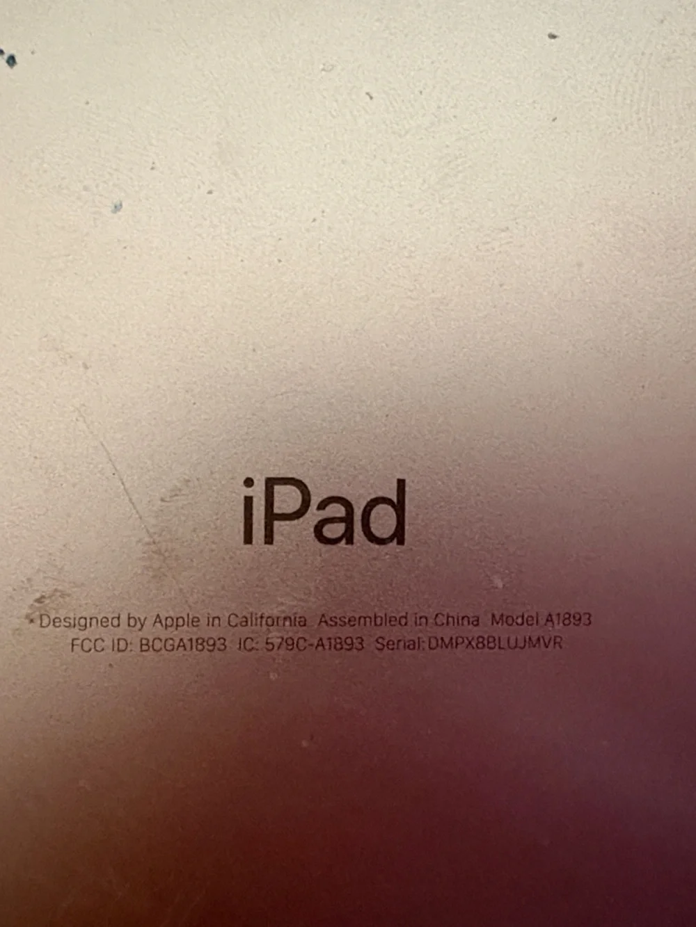Apple 6 TH Generation White Front Tablet with Rose Gold Back - iPad